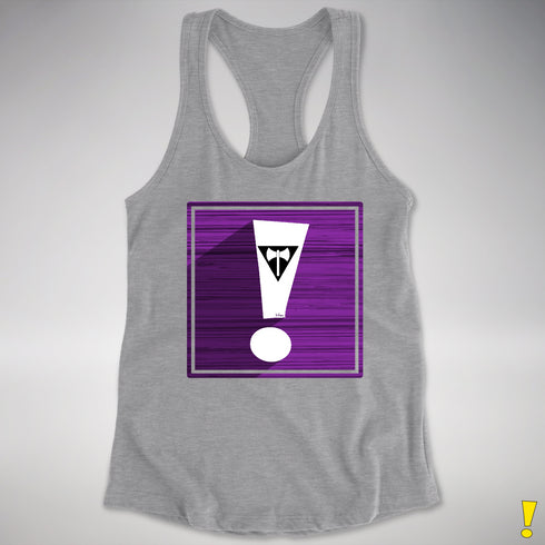 Lesbian Labrys Pride Flag Exclamation Point Racerback Tank
